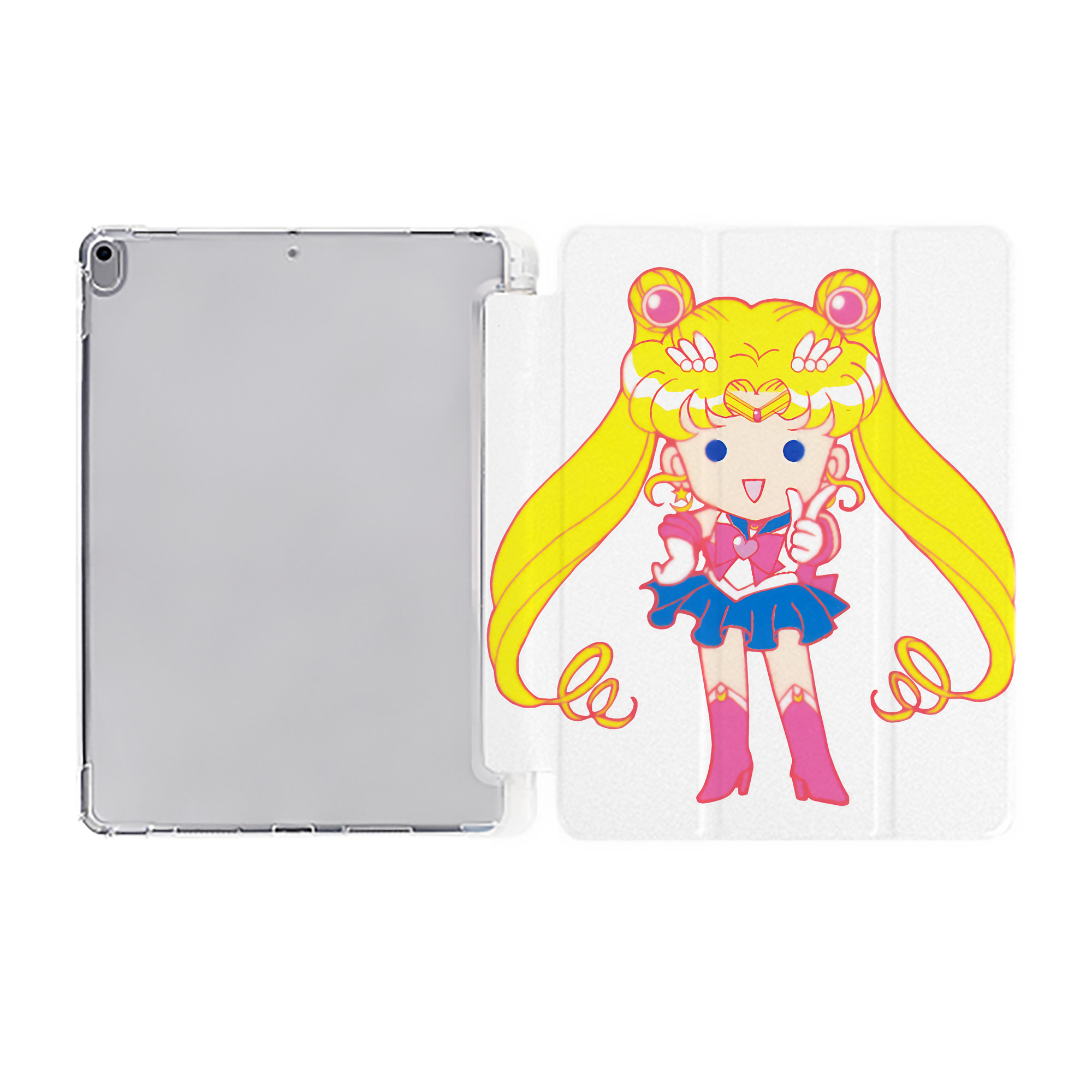 （画像用） 美少女戦士セーラームーン 月野 うさぎ つきの うさぎ Sailor Moon Tsukino Usagi IPad ケース ペン収納付き 三つ折りスタンド PUレザー×シリコン 対応機種9.5/10.5/10.9インチ